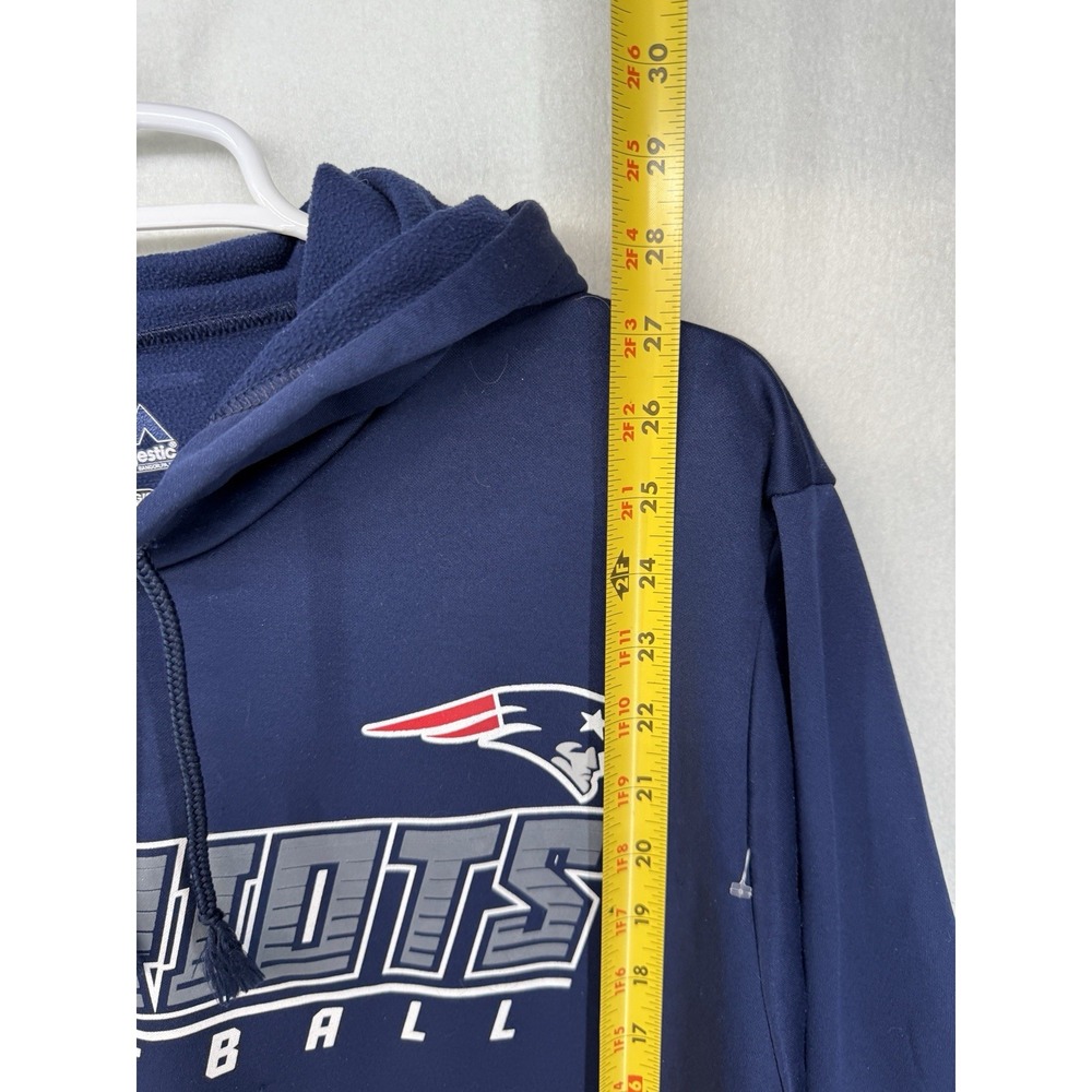 Majestic Men's Navy New England Patriots Performance Hoodie Sweatshirt Size L - Picture 3 of 6